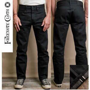 Freenote Cloth Selvedge Denim Portola Black Jeans Men’s Tapered Slim Fit Size 31
